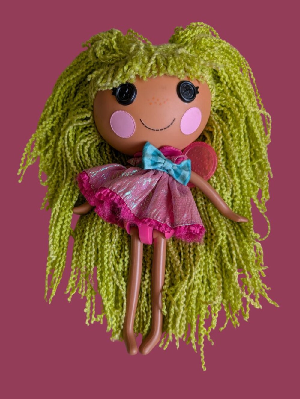 Lalaloopsy Loopy Hair Pix E. Flutters 12" Full Size Doll Green Yarn Hair MGA